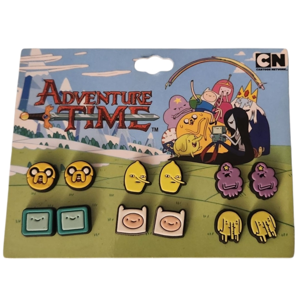 NEW Never Worn Adventure Time Characters 6 Pairs Post Earrings Y2k